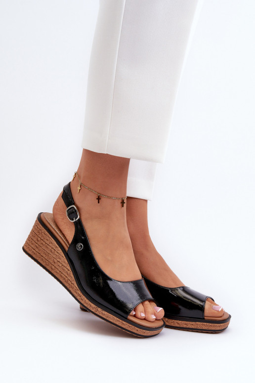 su lako efektu Platforminės basutės Sergio Leone SK301 juodos spalvos