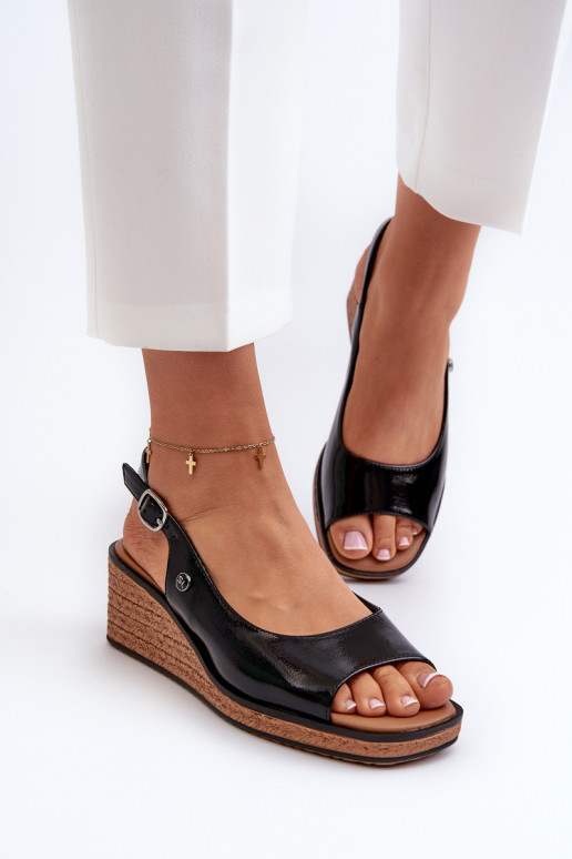 su lako efektu Platforminės basutės Sergio Leone SK301 juodos spalvos