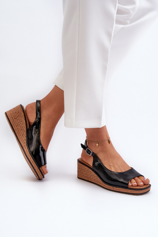 su lako efektu Platforminės basutės Sergio Leone SK301 juodos spalvos