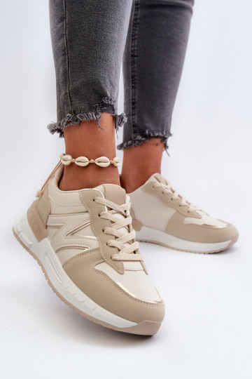 Sneakers modelio batai   iš dirbtinės odos smėlio spalvos Kaimans