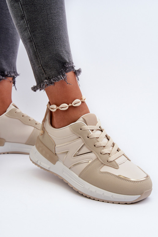 Sneakers modelio batai   iš dirbtinės odos smėlio spalvos Kaimans