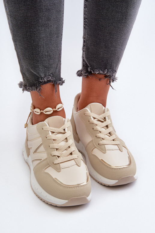 Sneakers modelio batai   iš dirbtinės odos smėlio spalvos Kaimans