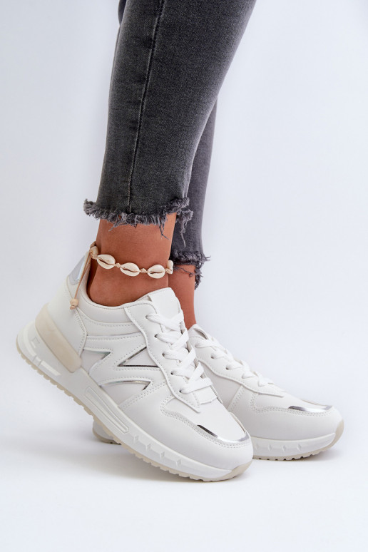 Sneakers modelio batai   iš dirbtinės odos baltos spalvos Kaimans