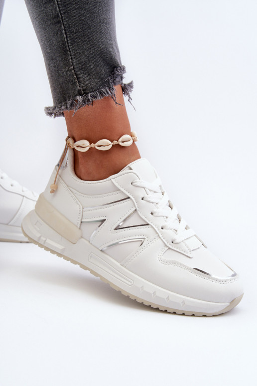 Sneakers modelio batai   iš dirbtinės odos baltos spalvos Kaimans