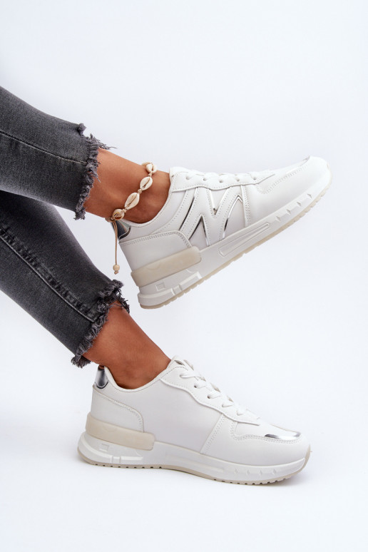 Sneakers modelio batai   iš dirbtinės odos baltos spalvos Kaimans