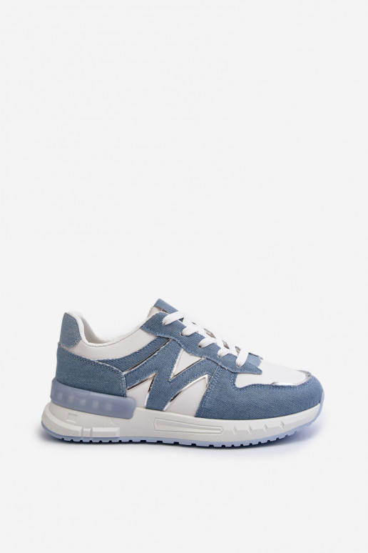 Džinso medžiagos Sneakers modelio batai   iš dirbtinės odos mėlynos spalvos Kaimans