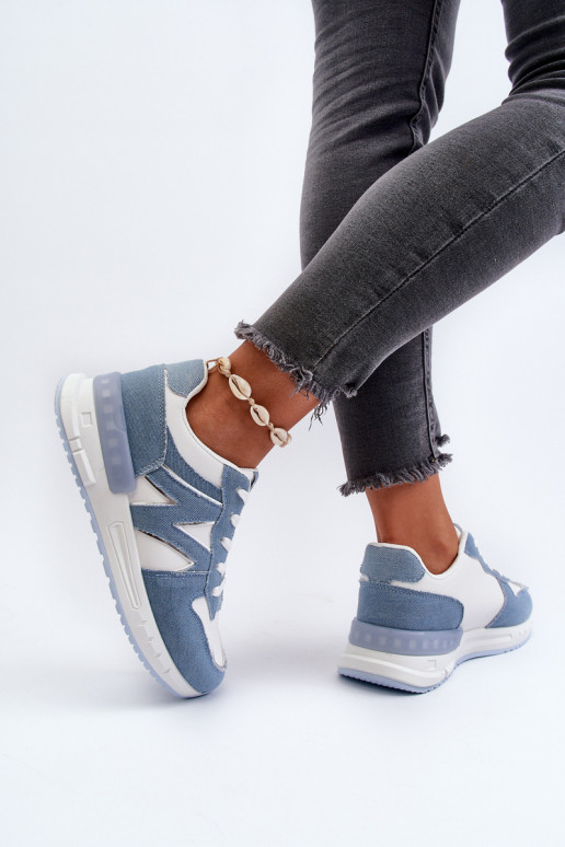 Džinso medžiagos Sneakers modelio batai   iš dirbtinės odos mėlynos spalvos Kaimans