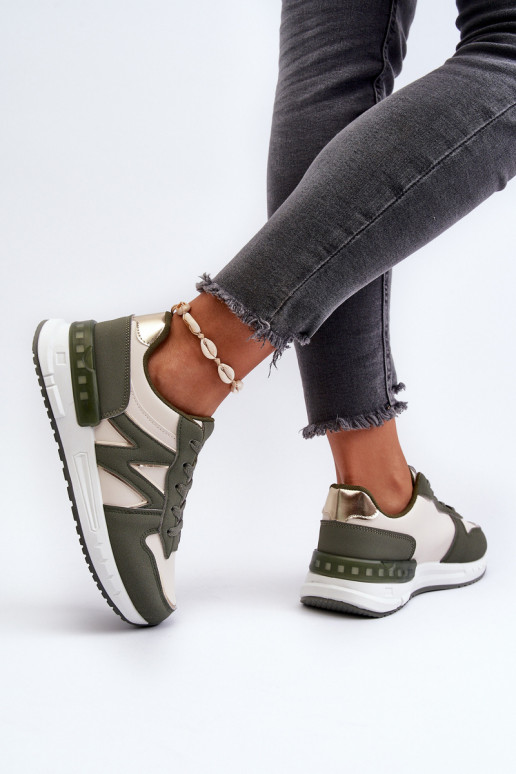 Sneakers modelio batai   iš dirbtinės odos žalios spalvos Kaimans