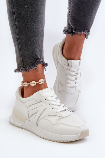Sneakers modelio batai   iš dirbtinės odos baltos spalvos Vinelli