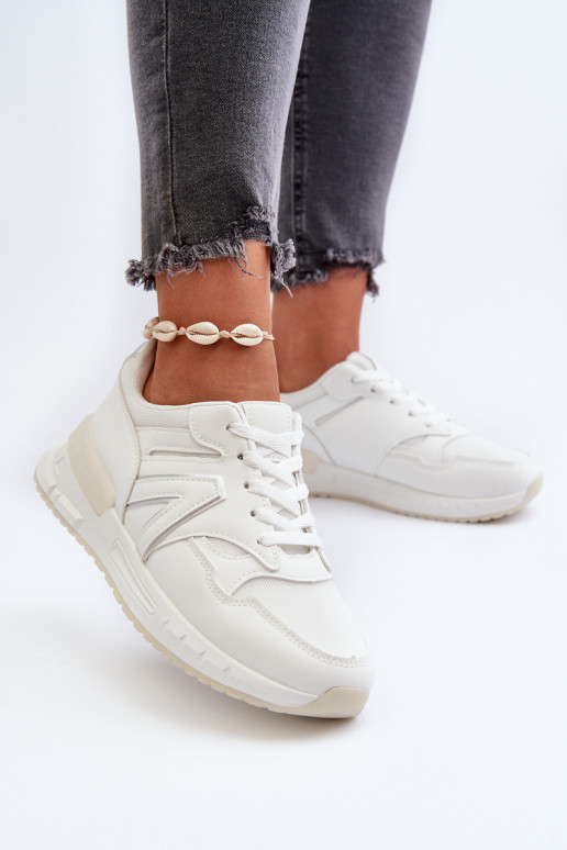 Sneakers modelio batai   iš dirbtinės odos baltos spalvos Vinelli