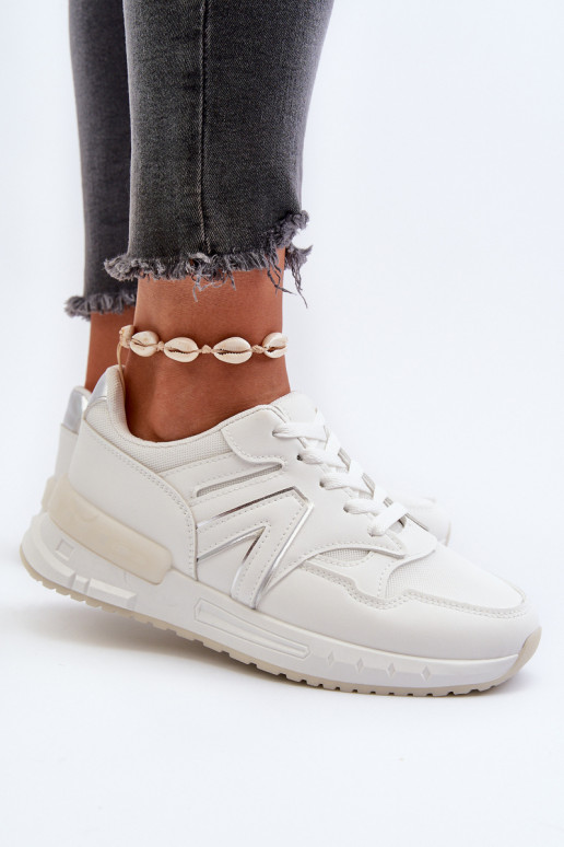 Sneakers modelio batai   iš dirbtinės odos baltos spalvos Vinelli