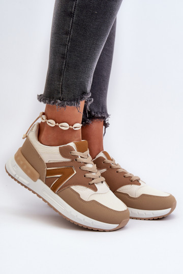 Sneakers modelio batai   iš dirbtinės odos rudos spalvos Vinelli