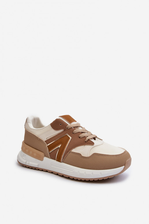 Sneakers modelio batai   iš dirbtinės odos rudos spalvos Vinelli