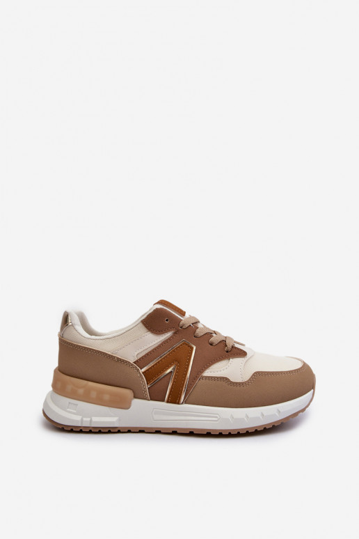 Sneakers modelio batai   iš dirbtinės odos rudos spalvos Vinelli