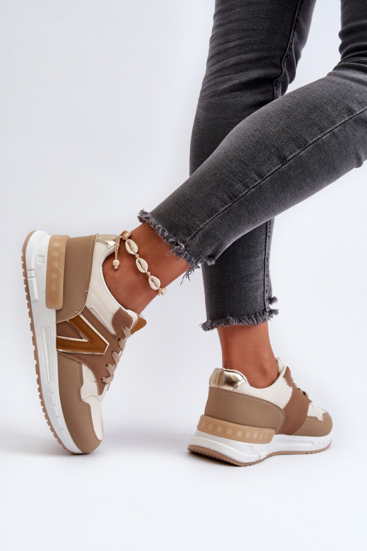 Sneakers modelio batai   iš dirbtinės odos rudos spalvos Vinelli