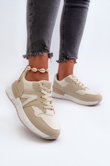 Sneakers modelio batai   iš dirbtinės odos smėlio spalvos Vinelli