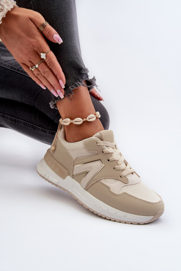 Sneakers modelio batai   iš dirbtinės odos smėlio spalvos Vinelli 2
