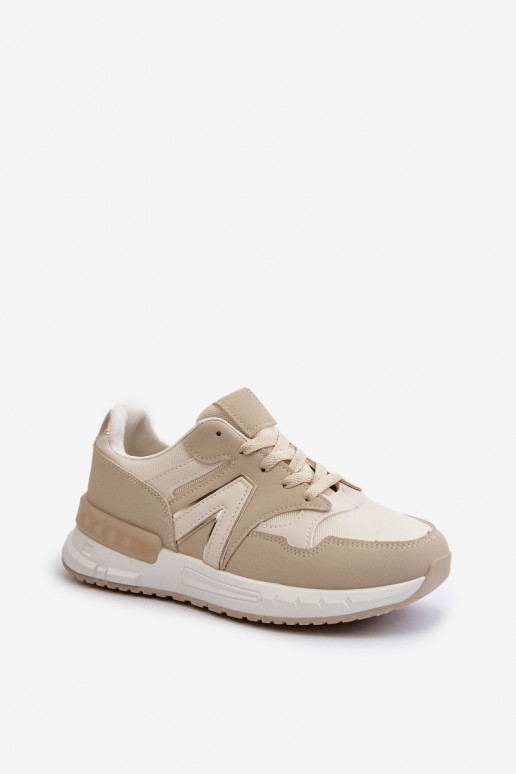 Sneakers modelio batai   iš dirbtinės odos smėlio spalvos Vinelli