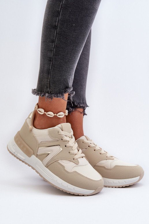 Sneakers modelio batai   iš dirbtinės odos smėlio spalvos Vinelli