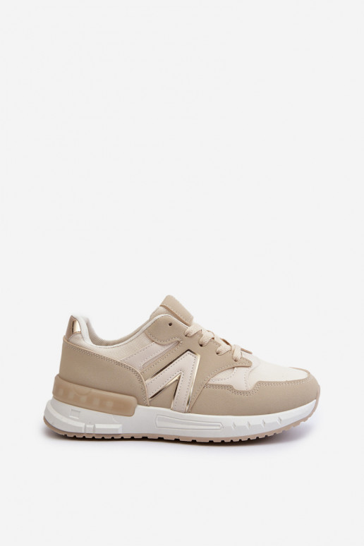 Sneakers modelio batai   iš dirbtinės odos smėlio spalvos Vinelli
