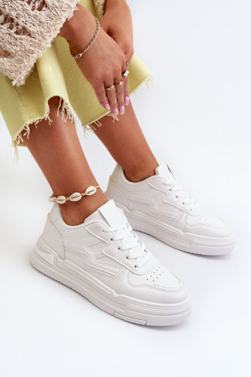 Sneakers modelio batai   su platforma iš eko odos baltos spalvos Lynnette 2