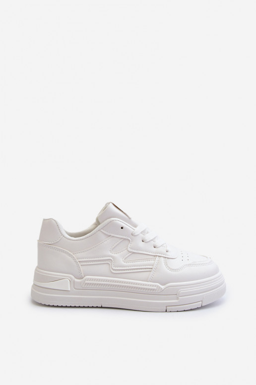 Sneakers modelio batai   su platforma iš dirbtinės odos baltos spalvos Lynnette