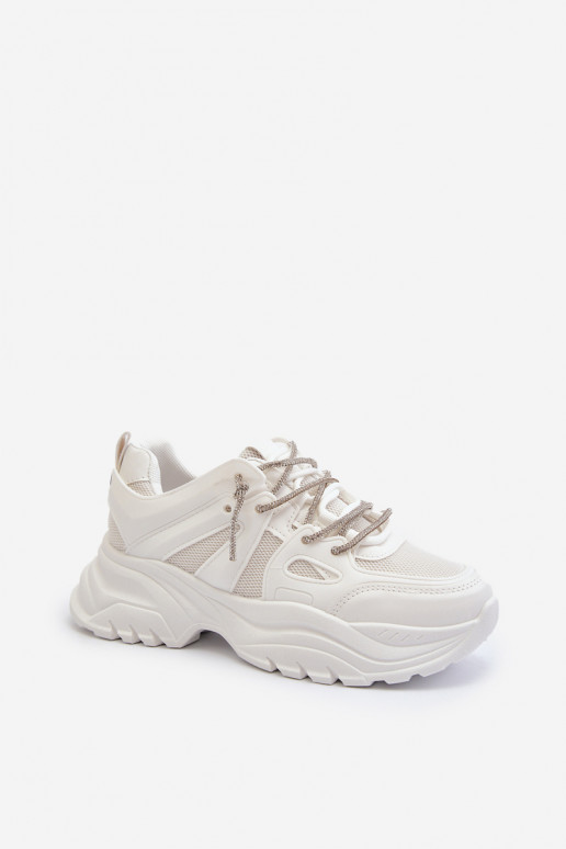 Sneakers modelio batai   su madingais masyviais padais  m baltos spalvos Relissa Sneakers modelio batai   su madingais masyviais padais  m baltos spalvos Relissa