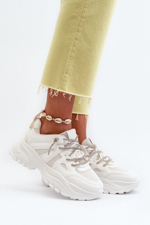 Sneakers modelio batai   su madingais masyviais padais  m baltos spalvos Relissa Sneakers modelio batai   su madingais masyviais padais  m baltos spalvos Relissa