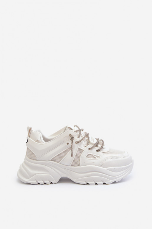 Sneakers modelio batai   su madingais masyviais padais  m baltos spalvos Relissa Sneakers modelio batai   su madingais masyviais padais  m baltos spalvos Relissa