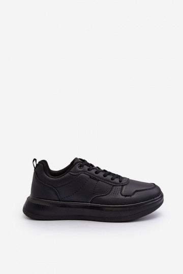 Sneakers modelio batai  su platforma iš dirbtinės odos juodos spalvos Uziran 2