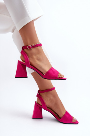 Moteriškos aukštakulnės basutės, pagamintos iš Eco Suede Fuchsia Upttima 2