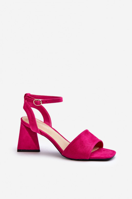 Moteriškos aukštakulnės basutės, pagamintos iš Eco Suede Fuchsia Upttima
