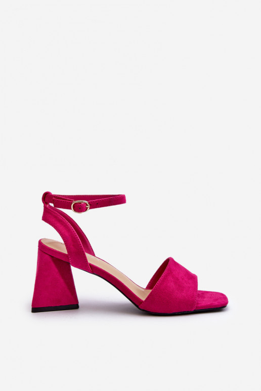 Moteriškos aukštakulnės basutės, pagamintos iš Eco Suede Fuchsia Upttima