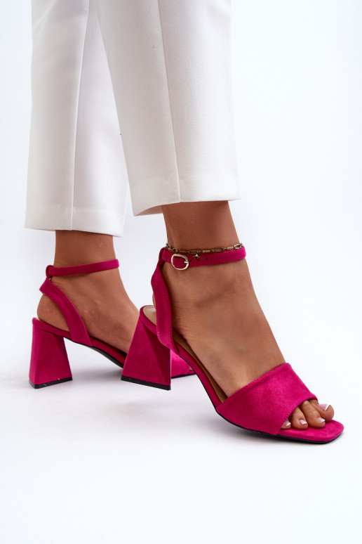 Moteriškos aukštakulnės basutės, pagamintos iš Eco Suede Fuchsia Upttima