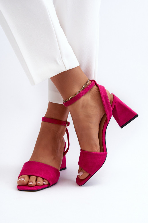 Moteriškos aukštakulnės basutės, pagamintos iš Eco Suede Fuchsia Upttima