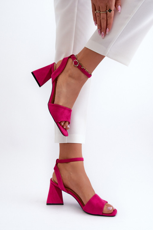 Moteriškos aukštakulnės basutės, pagamintos iš Eco Suede Fuchsia Upttima