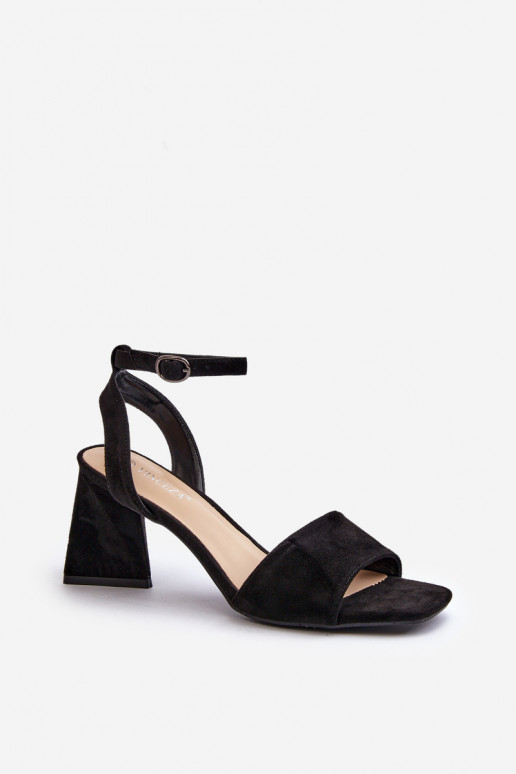 Moteriškos aukštakulnės basutės, pagamintos iš Eco Suede Black Upttima
