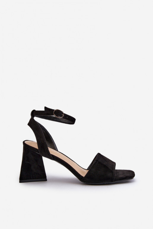 Moteriškos aukštakulnės basutės, pagamintos iš Eco Suede Black Upttima