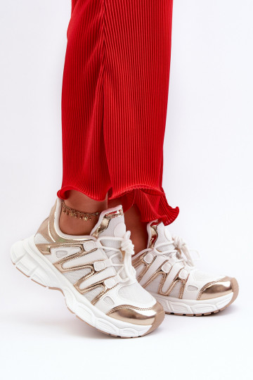 Sneakers modelio batai   Baltos-aukso spalvos Ahmani 2