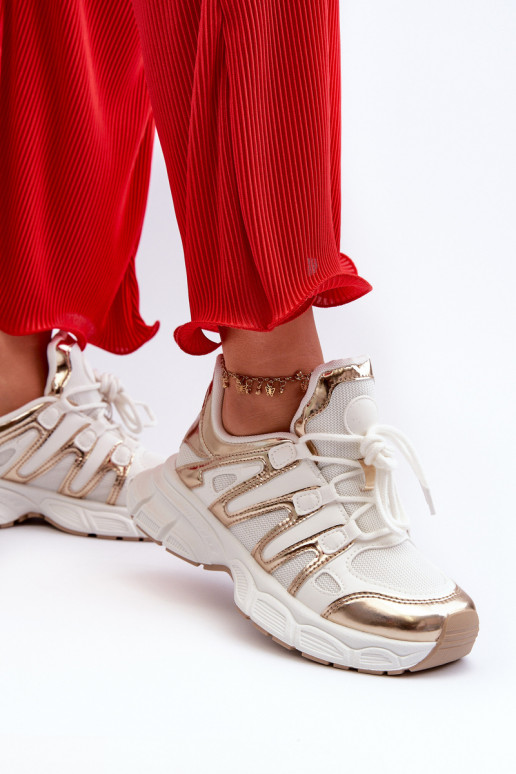 Sneakers modelio batai   Baltos-aukso spalvos Ahmani Sneakers modelio batai   Baltos-aukso spalvos Ahmani