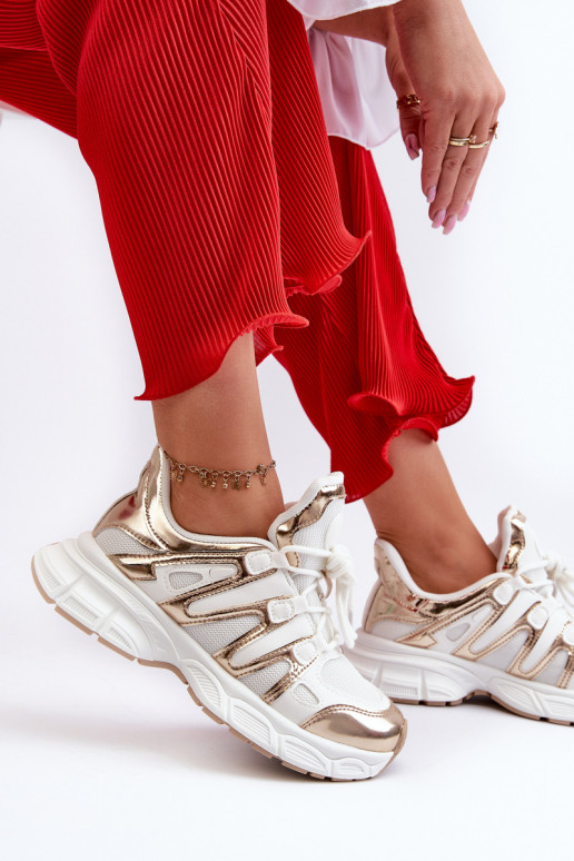 Sneakers modelio batai   Baltos-aukso spalvos Ahmani Sneakers modelio batai   Baltos-aukso spalvos Ahmani