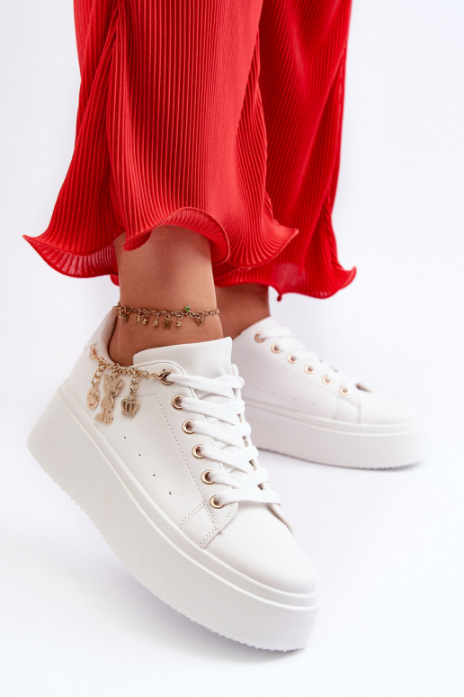 Sneakers modelio batai   su platforma  baltos spalvos Tivissa
