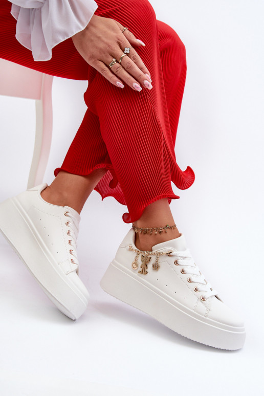 Sneakers modelio batai   su platforma  baltos spalvos Tivissa