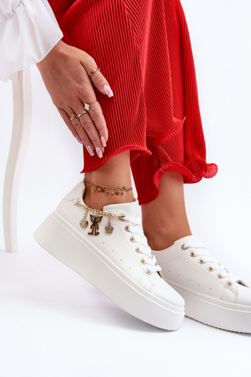 Sneakers modelio batai   su platforma  baltos spalvos Tivissa