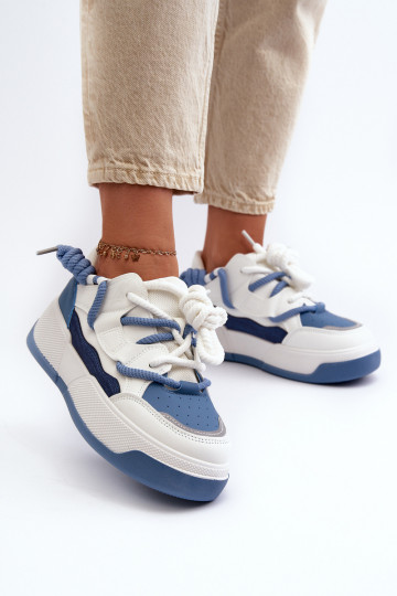 Sneakers modelio batai   su platforma mėlynos spalvos Moariella 2