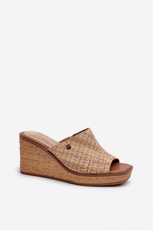 Moteriškos šlepetės  Sergio Leone KL213 smėlio spalvos Moteriškos šlepetės  Sergio Leone KL213 smėlio spalvos