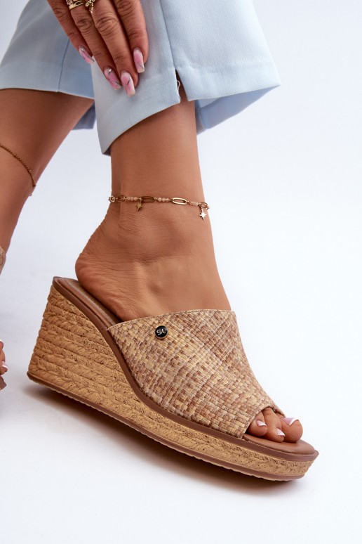 Moteriškos šlepetės  Sergio Leone KL213 smėlio spalvos Moteriškos šlepetės  Sergio Leone KL213 smėlio spalvos