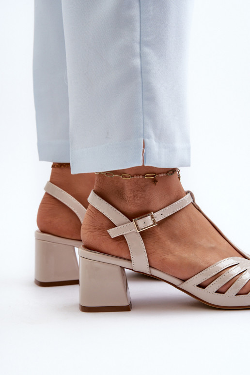 su lako efektu   Elegantiškos aukštakulnės basutės Sergio Leone SK880 smėlio spalvos su lako efektu   Elegantiškos aukštakulnės basutės Sergio Leone SK880 smėlio spalvos