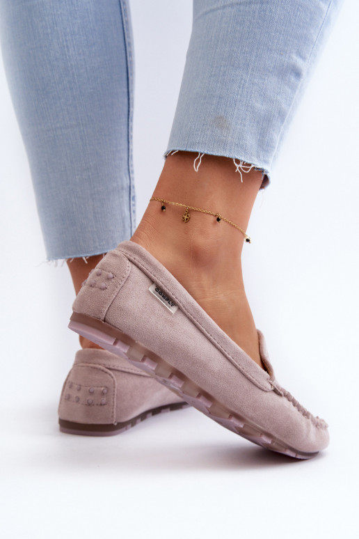 Moteriški ekologiški zomšiniai mokasinai, purpurinė Amrutia