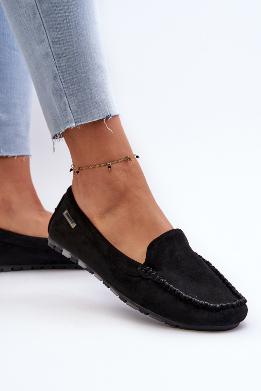 Moteriški mokasinai, pagaminti iš Eco Suede Black Amrutia Moteriški mokasinai, pagaminti iš Eco Suede Black Amrutia